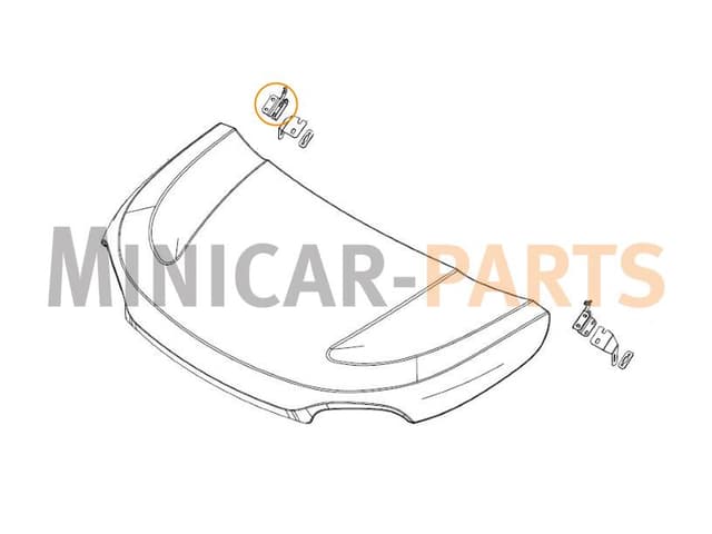 Front right hood hinge Microcar MGO6 / Due6