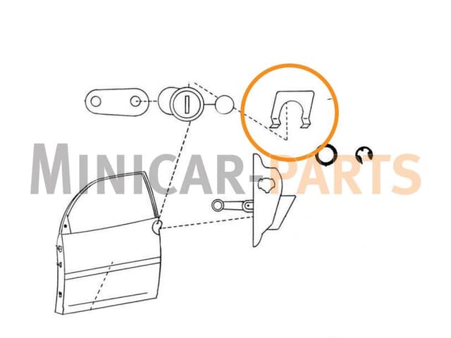 Aixam door lock securing clip