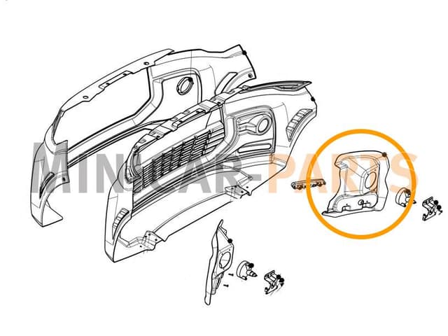 Mounting hood lighting front right Ligier JS50 Sport ABS