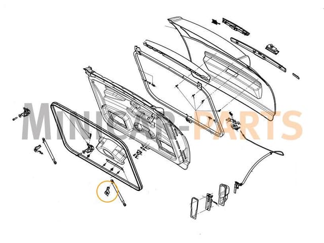 Support left Tailgate demper Ligier JS50/JS50L