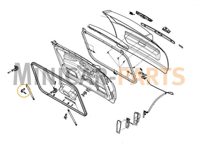 Support right Tailgate demper Ligier JS50/JS50L