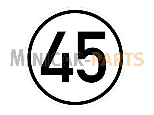 45 KM Sticker moped car (Ø 20 cm)